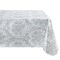 Threadmade Home Savannah Boho Paisley Printed Vinyl Indoor/Outdoor Tablecloth, Gray - 52"W x 52"L Square